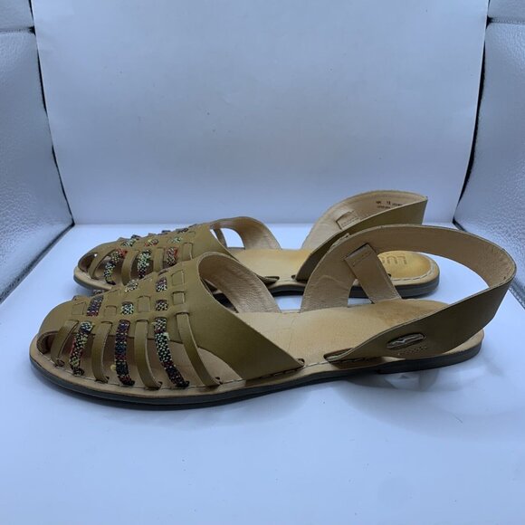 Lucca Lane Womens Hope Tan Leather Sandals Shoes size 11M D20 - Picture 4 of 8